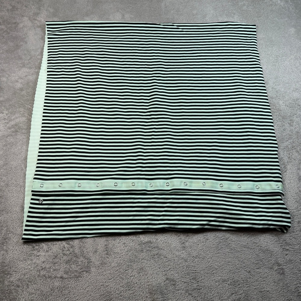 Lululemon Vinyasa Scarf Women One Size Green Black Striped Snap Button Wrap